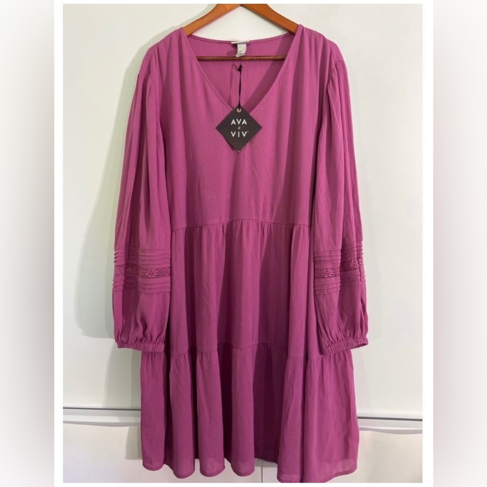 Ava & Viv pink long sleeve dress